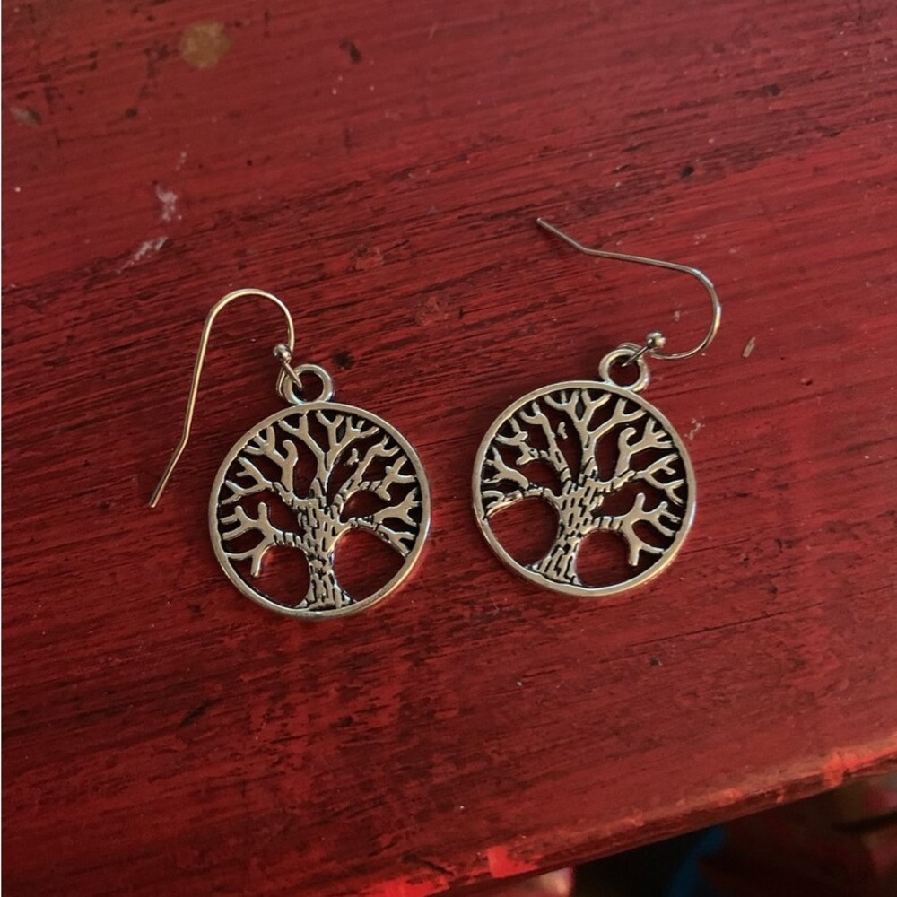 New Woman’s 925 Sterling Silver Tree Of Life Boho Handmade Drop Dangle Earrings - Picture 9 of 16